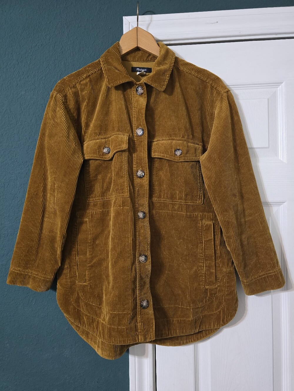 Madewell Corduroy Yorkway Shirt Jacket Shacket Mustard Gold XXS Oversized Retro